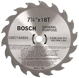 Bosch CBE718AB25 7-1/4-Inch 18 Tooth ATB General Purpose Saw Blade with 5/8-Inch and Diamond Knockout Arbor, 25 Pack