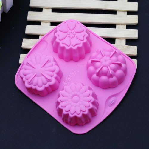 U-beauty New Flower Slicone Pudding Jelly Cake Soap Pan Baking Mold Moulds Color in Random