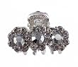 Hair Clip - H6- Crystal Flowers - Sm Size (1"x 3/4") ~ Hematite (Gunmetal Gray / Grey)