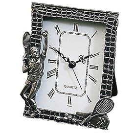 Antique Pewter Design Tennis Desk Clock