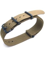 Nato 18mm Heat Sealed Heavy Nylon PVD Black Buckle - Military Green