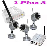 2.4 GHz Alloyed shell Water-proof Wireless Indoor/Outdoor CMOS security system with 3 Pack Security Surveillance Camera Kit w/Night Vision