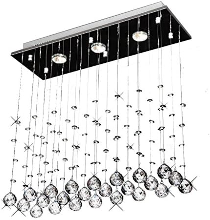 Siljoy L40" X W8" X H40" K9 Crystal Chandelier Rectangular Rain Drop Design Crystal Chandeliers