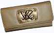 Women's Kathy Van Zeeland Wallet Monogram Clutch Metallic Bone