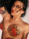 TATA Blaze Body Temporary BODY ART TaTas Body Paint Dancer Stripper Devil Costume Xotic Eyes