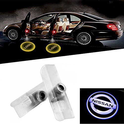 BESTVERT Car LED Projector Door Lamp Courtesy Ghost Shadow Welcome Light Laser Emblem Logo Kit for Nissan Altima Armada Maxima Quest Titan Teana - 2 Pack