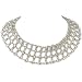 Art Deco Inspired Silver Tone Mesh Graduated Crystals Choker