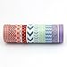 BEST Washi Masking Tape (Set of 10) Japanese Paper Tape Collection - An Assortment of Decorative Tape Mix of Red, Blue, Purple, Colorful Geometric Patterns for Adhesive Scrapbooking Get Creative Now!