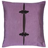 Decorative Handmade Vintage Lavender & Black Thai Silk Cushion Cover / Pillow Sham