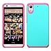 HTC Desire 626 Case, HTC Desire 626s Case, LUXCA [Shock Proof] Hybrid Dual Layer [Slim Fit] Defender Protective Case Cover (Teal Mint Pink)
