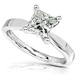2 ct Certified Princess Cut Diamond Solitaire Ring in 14k White Gold