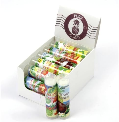 Home Office Girls Women Pure Island Tropical Flavour Assorted Lip Balm Display Unit (Set of 18)