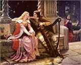 Art Print, Tristan and Isolde by Edmund Blair Leighton, Final Size: 40 in X 32 in