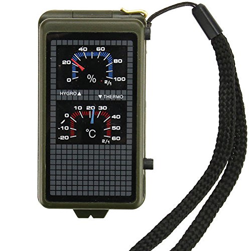 Best Survival Electronic Compass & 10-in-1 Camping Multi Tool - Includes LED Light, Thermometer, & Hygrometer