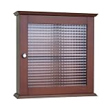 Elite Home Fashions Chesterfield Collection Medicine Cabinet with Tempered-Glass Door, Espresso