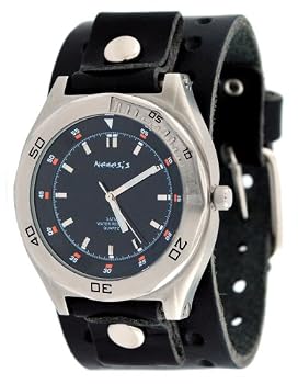 Nemesis #B021K Men's Premium Wide Leather Cuff Band Sports Watch