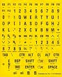 Large Print Key-Top Stickers - Black On Yellow Background, Non-Transparent Oversized Characters Keyboard Stickers for the Visually Impaired and Low Vision