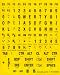 Large Print Key-Top Stickers - Black On Yellow Background, Non-Transparent Oversized Characters Keyboard Stickers for the Visually Impaired and Low Vision