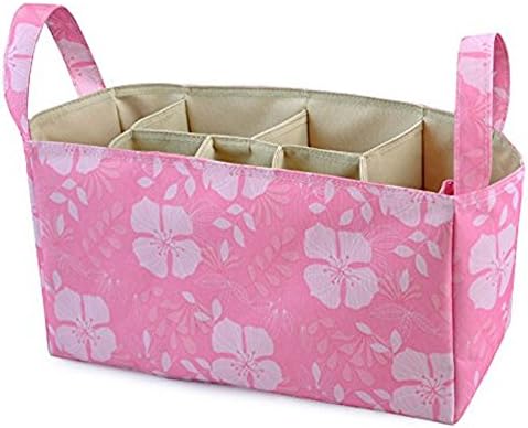 Fashion Multifunction Baby Travel Portable Diaper Bags Nappy Bags Insert Organizer for Mom with 7 Pockets (14 X 6.4 X 8 Inch, Pink)