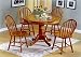 Kitchen & Housewares : 5pc Country Style Oak Finish Wood Round Dining Table and 4 Windsor Chair Set