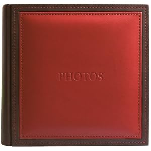 Torino Photos, Red, Faux Leather Photo Album 9x9", Holds 200 4x6" Pictures