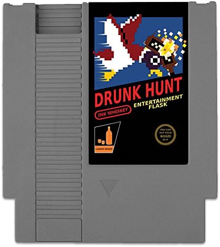 Drunk Hunt Libation Flask Shaped Like A Retro Video Game Cartridge