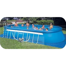 Ellipse 28' x 12' x 48" Oval Above Ground Swimming Pool + Chlorinator