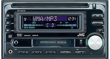 JVC KW-XC410 Double DIN In-Dash CD Cassette Receiver with J-Bus Expandable (Black)