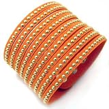 Rio de Janeiro Studded Snap Bracelet (Tangerine)