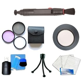Premium 3pcs Filter Kit + Lenspen + Rubber Lens Hood for Panasonic Lumix G Vario 14-42mm F/3.5 -5.6 Asph. / Mega O.i.s. Lens
