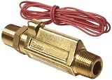Gems Sensors FS-380 Series Brass High Pressure Flow Switch, Inline, Piston Type, 0.15 gpm Flow Setting, 3/8