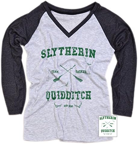Harry Potter Slytherin Women T-Shirt Teeinspector Long Sleeve Baseball Raglan Gift Small