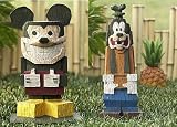 Disney Store Mickey Mouse and Goofy Resin Tiki Yard Statues