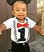 Noah's Boytique Baby Boys 1st Birthday Outfit First Bodysuit with Bow Tie and Suspenders