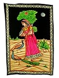 IMAGE OF Indian Cotton Hand Painted Pretty Wall Hanging with Sequins Work