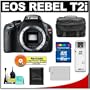 Canon EOS Rebel T2i Digital SLR Camera +16GB Card + Battery + Case + Accessory Kit