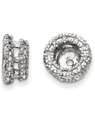 14K White Gold Diamond Earrings Jacket. Carat Wt- 0.2ct. Metal Wt- 1.2g