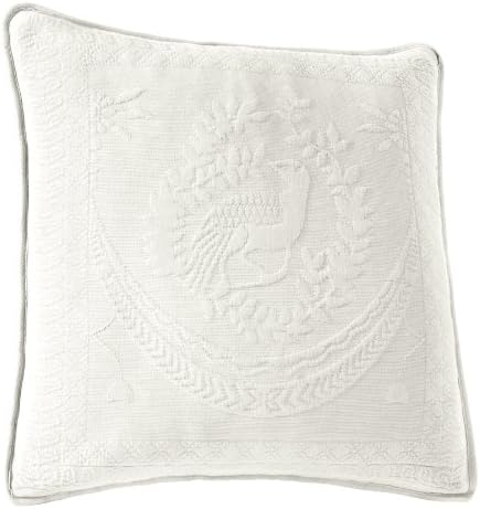King Charles 20-Inch Square Decorative Pillow, White