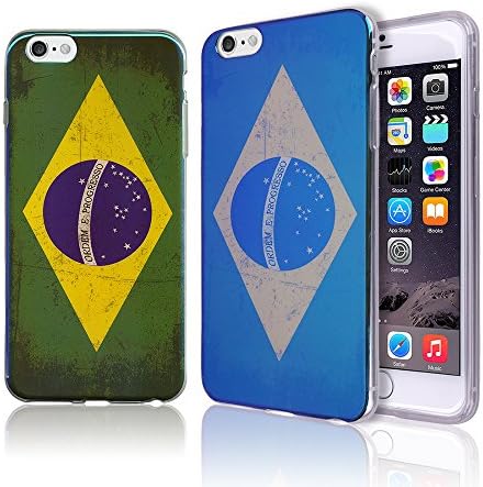 iPhone 6 / 6S Case [National Flag] [Ultra Slim TPU Bumper] Flexible Colorful Rainbow Gel Cover Shock Absorption Graphic Soft Shell Light Jelly Apple iPhone6 / iPhone6S 4.7 inch (BRAZIL)