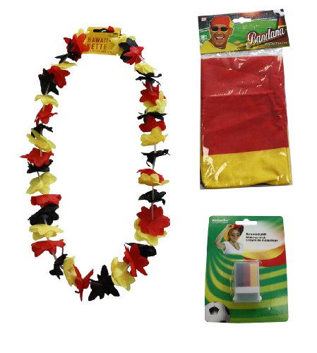 Idena 970203 - EM-Set f&uuml;r Ihn mit Hawaiikette, Schminkstift, Bandana-Kopftuch in Deutschla Preisvergleich