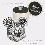 Authentic Pandora Sterling Silver Sparkling C.Z Mickey Portrait Bead 794400