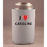 Custom Beverage Can Bottle Cover (Coolie) with I Love Caroline by SHOPZEUS