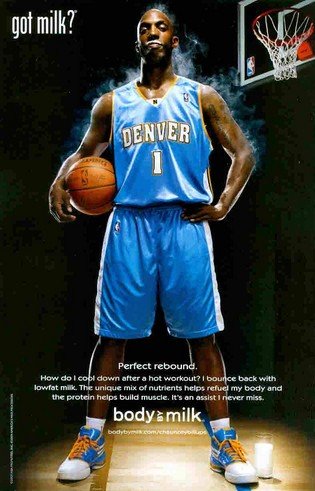 Got Milk? Chauncey Billups: NBA, Denver Nuggets: Great Original Photo Print Ad!