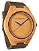 GEN Bamboo LeGENd Men's Wooden Bamboo Watch in Brown with Genuine Leather Strap (Japanese Quartz)