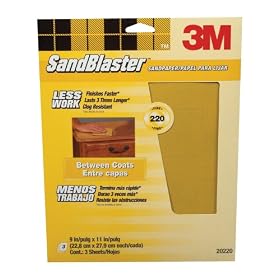 3M SandBlaster 20220 Between Coats Sandpaper 9-Inch x 11-Inch, 220-Grit