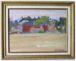 Marsh's Oriental Shop Monterey, Original Landscape Oil Painting on Canvas Board By Carmel Artist Victor Di Gesu (1914-1988) - Framed Artwork