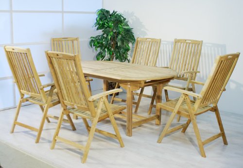 Gartenmöbel-Set / Sitzgruppe Teakholz Tisch 170/230cm