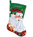 Dimensions Sequined Santa Stocking Felt Applique Kit