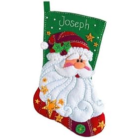 Dimensions Sequined Santa Stocking Felt Applique Kit