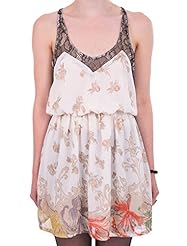 Floral Print Polyester Mesh Lace Skater Dress 